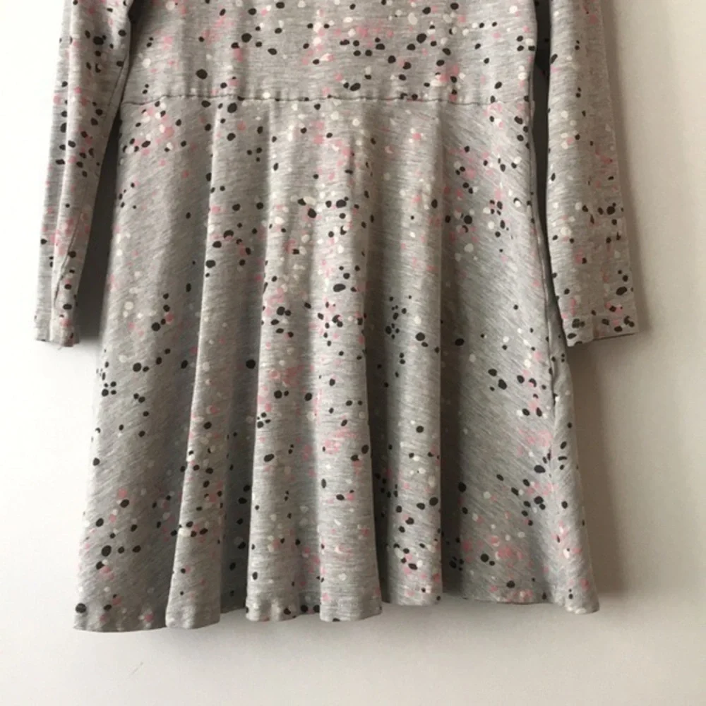 H&M Long Sleeve Dress Set Size 4/6 Black & Grey Polka Dots